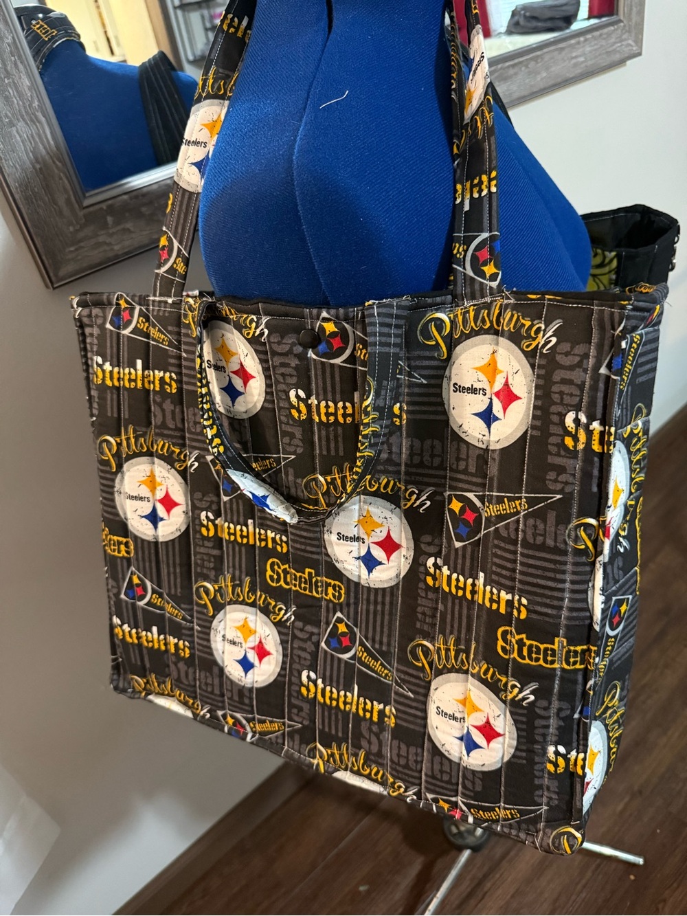 Pittsburgh Steelers Quilted Tote Bag - Black & Yellow